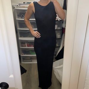 Xs black backless maxi